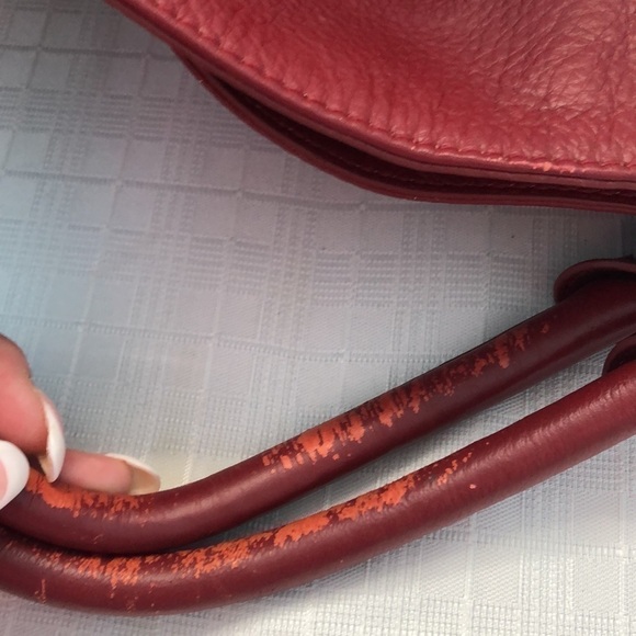 Fenn, Wright Manson -red Pebbled Leather Tote Bag with crossbody strap - Picture 13 of 13